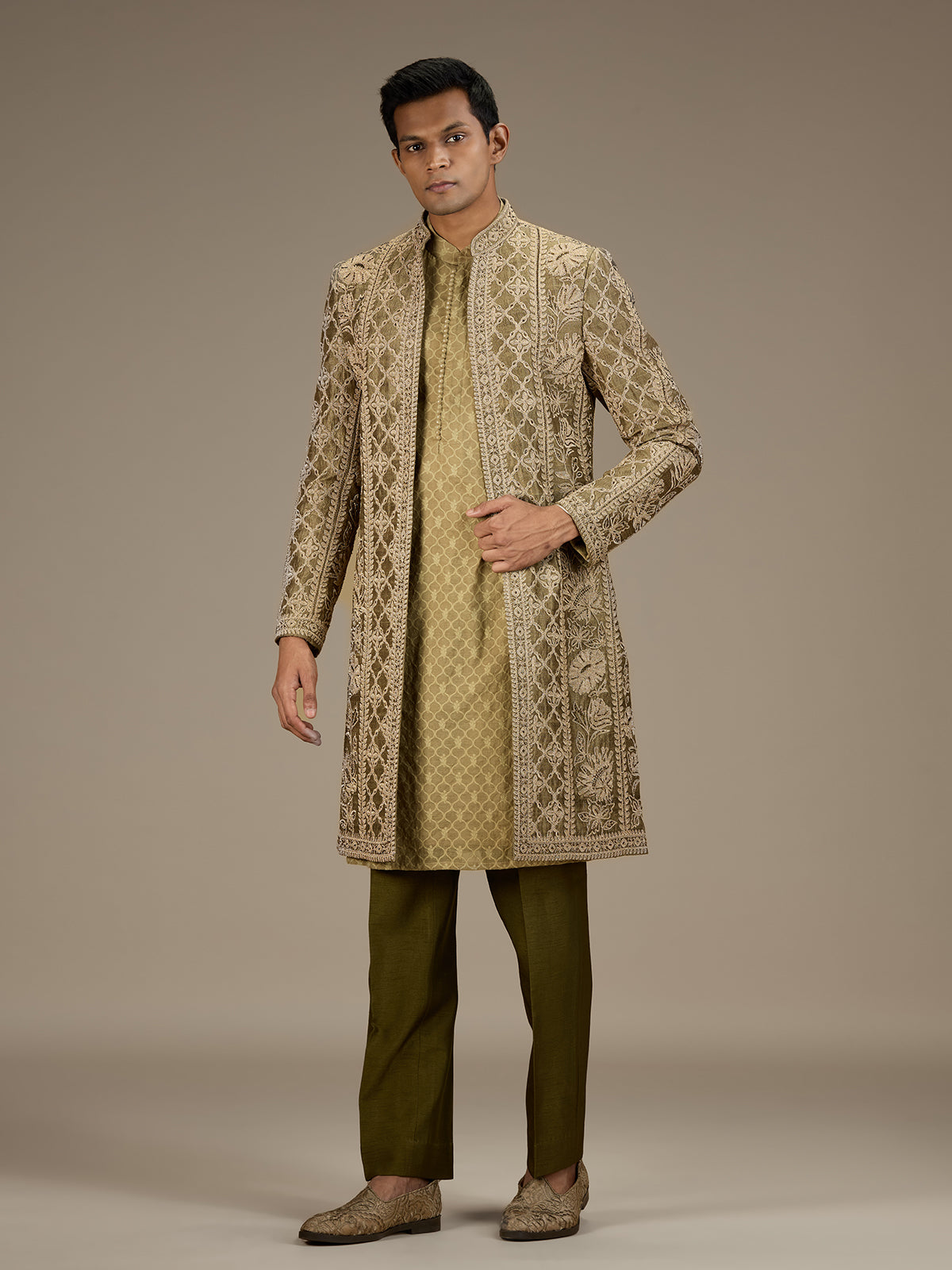 Mehendi mens premium indo western jacket