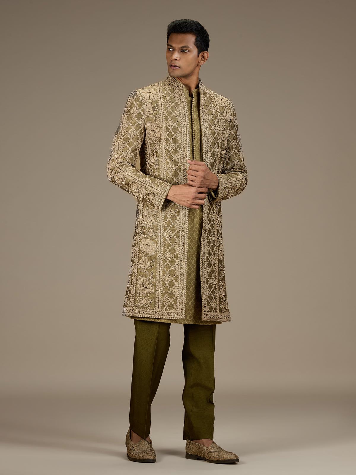 Mehendi mens premium indo western jacket