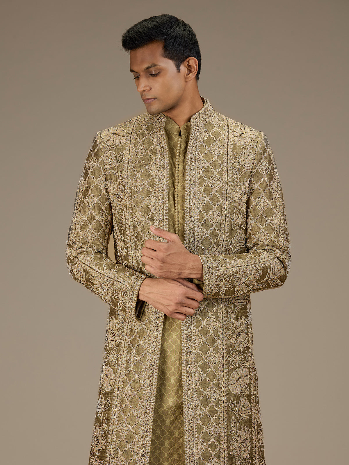 Mehendi mens premium indo western jacket