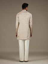 Champagne gold mens luxury embroidered kurta pant