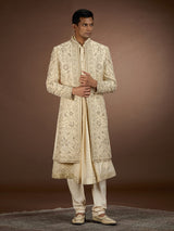 Beige mens distinguished designer sherwani