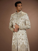 Gold mens opulent tissue brocade sherwani