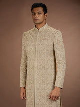 Gold mens royal botanical sherwani