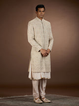 Rose gold mens regal embroidered sherwani
