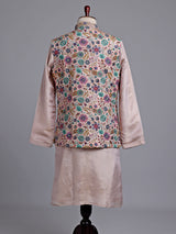 Pastel lavender exquisite embroidered men nehru waistcoat set