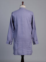 Pastel blue linen men embroidered kurta suit