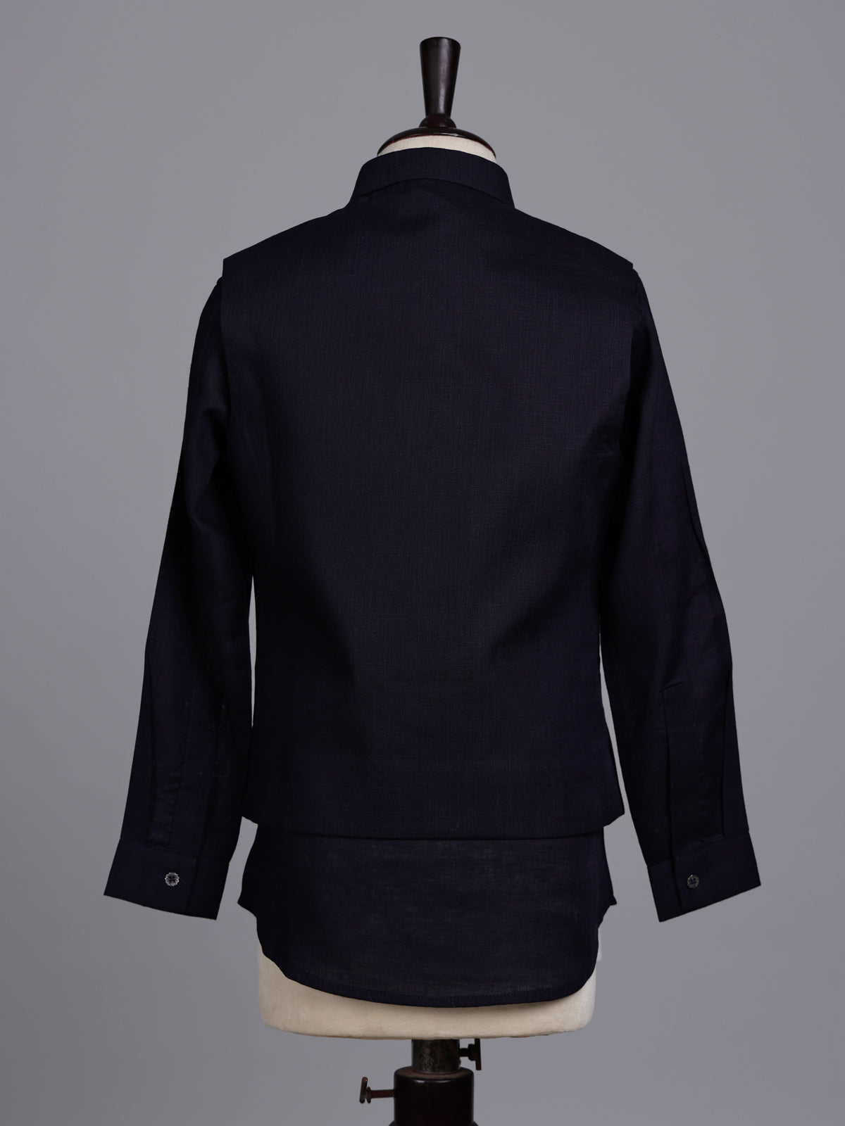Black boys waistcoat set with embellished chest pocket detailing