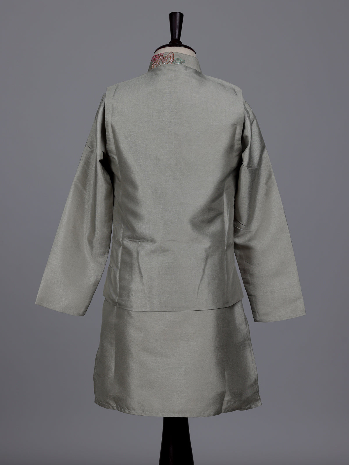 Grey boys waistcoat set with sequins and beaded detailing
