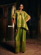 Olive green womens designer kaftan style palazzo suit