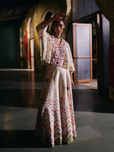 Off white womens indo western fusion suit with sharara