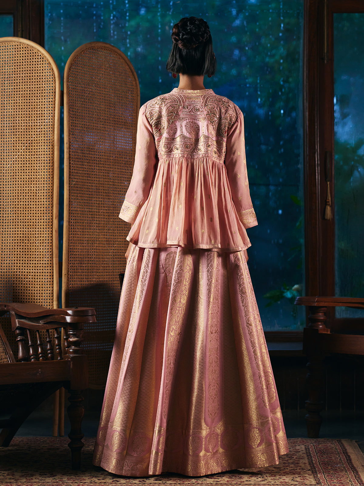 Onion pink womens indo western lehenga choli