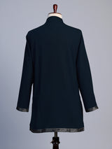 Rama blue metallic men wedding kurta suit