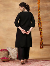 Black kutch printed women kurti set
