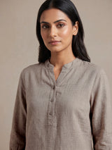 Beige womens classic short kurti