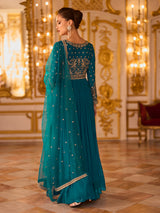 Rama blue majestic mughal womens floor suit