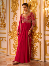 Pink luxurious lattice womens floor length suit