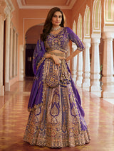 Purple jharokha motif women lehenga choli