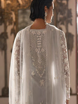 Ivory silver opulent pearl womens palazzo suit