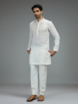 Off white smart mens kurta pajama with threadwork