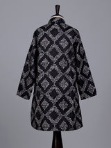 Black boys cotton kurta suit with contemporary printed detailing
