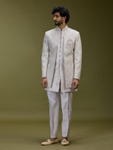 Lilac lavender premium jacquard men designer jacket indo western