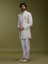 Lilac lavender premium jacquard men designer jacket indo western