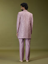 Lilac purple elegant silk men designer jacket indo western
