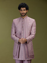 Lilac purple elegant silk men designer jacket indo western