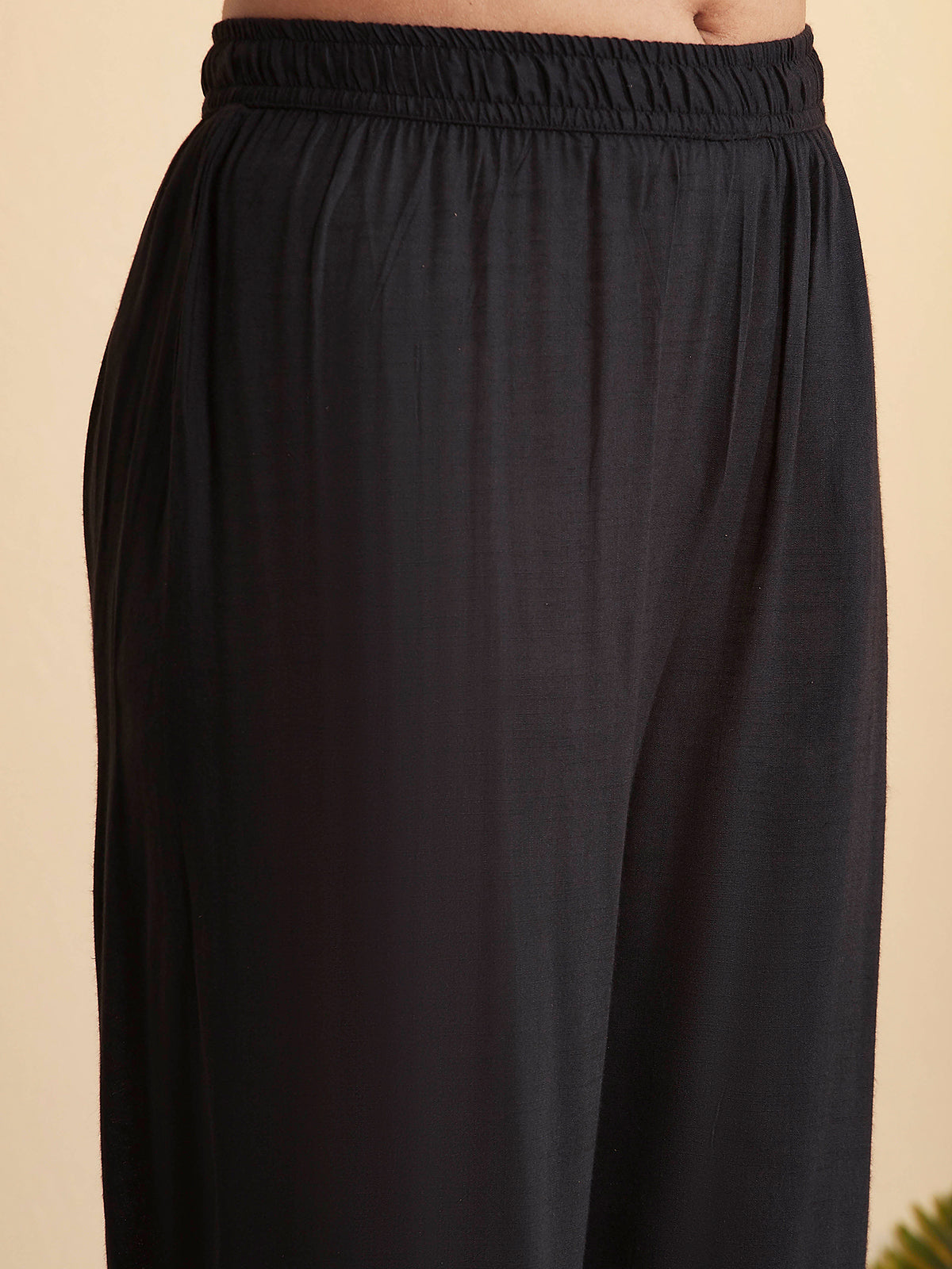 Black straight kurti set with dupatta