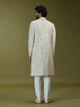 Off white opulent mughal premium mens sherwani