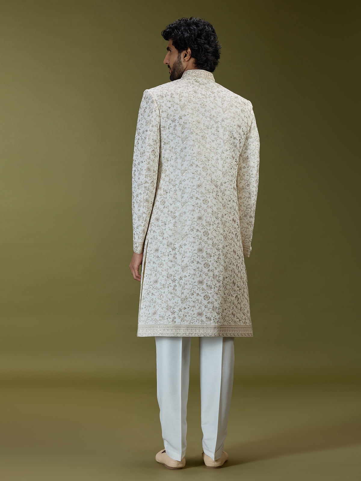 Ivory cream exquisite luxury premium mens sherwani