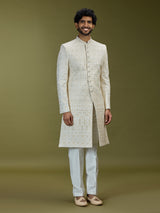 Cream grand mughal heritage premium mens sherwani