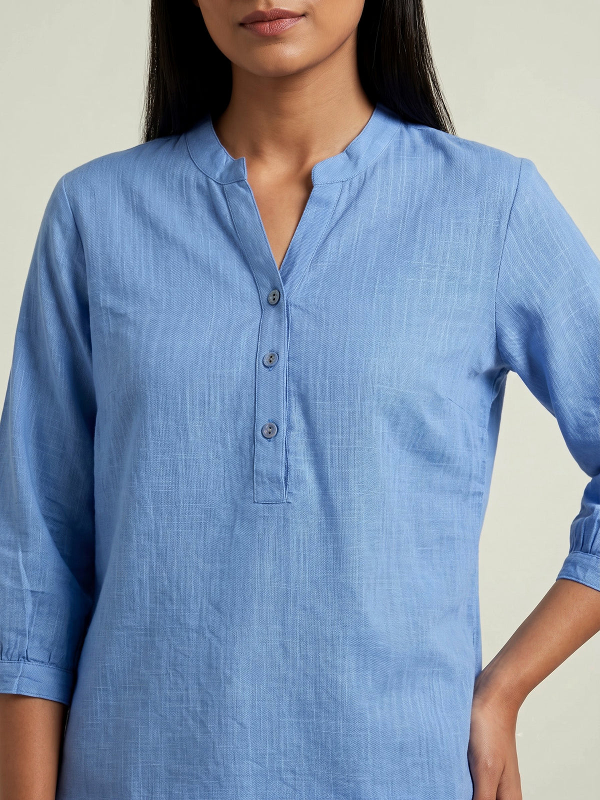 Sky blue womens breezy short kurti