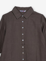 Dark beige linen women shirt