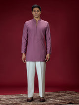 Dusty pink contemporary mens kurta suit