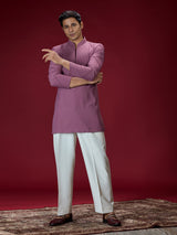 Dusty pink contemporary mens kurta suit