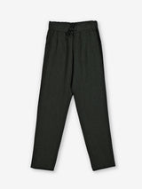 Olive cotton linen womens ankle pant