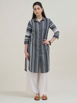 Black and white women kurti geometric printed style