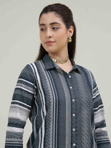 Black and white women kurti geometric printed style