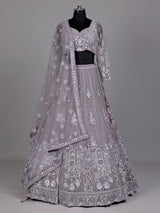 Lavender ornate jaal women lehenga choli with dupatta