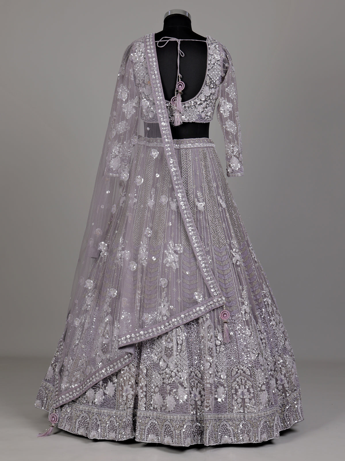 Lavender ornate jaal women lehenga choli with dupatta