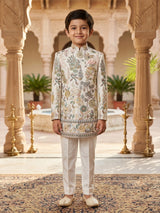 Off white mughal garden boys indo western