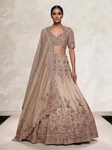 Gold botanical women lehenga choli