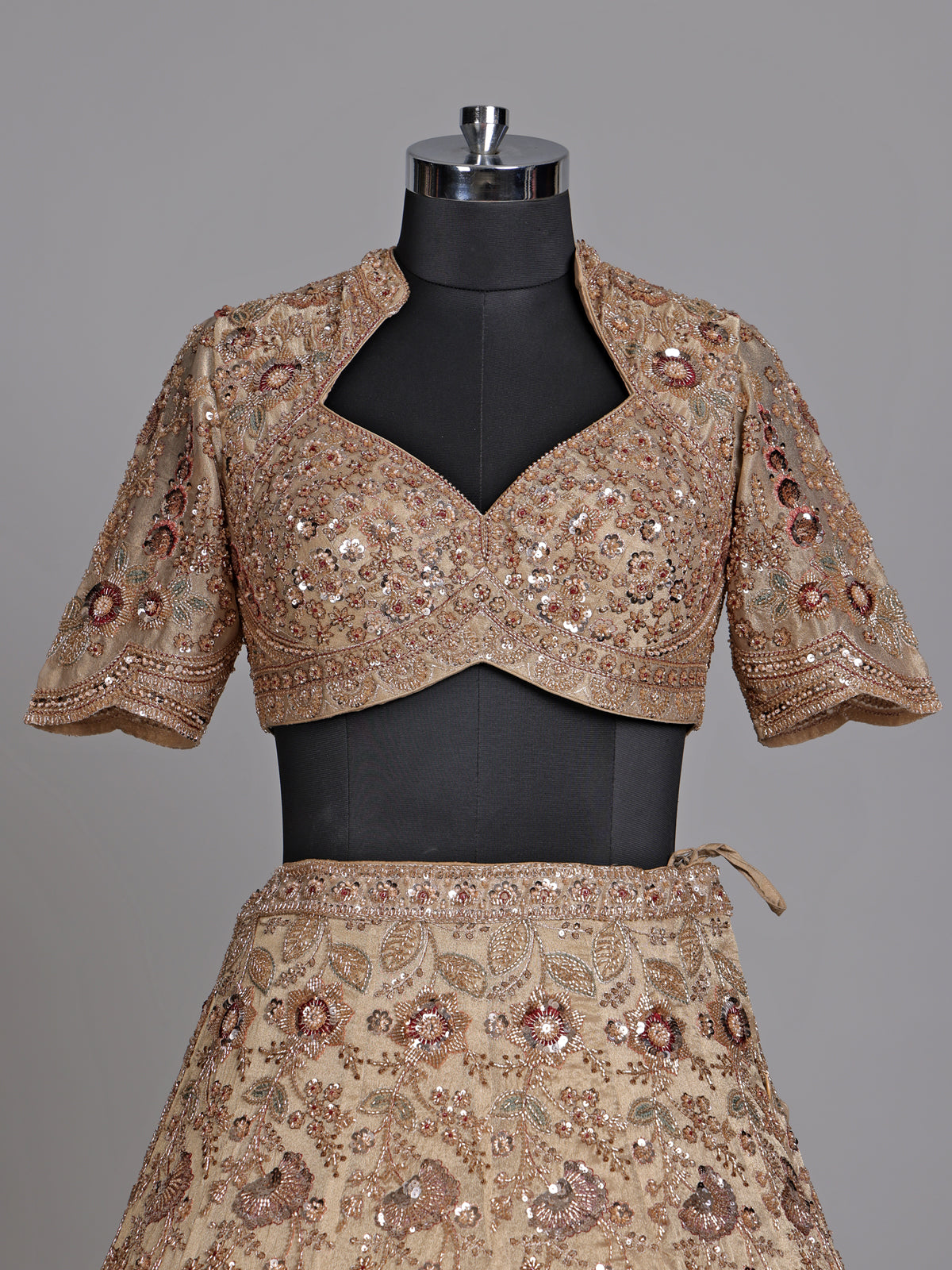 Gold botanical women lehenga choli