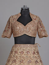 Gold botanical women lehenga choli