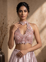 Pink rose gold women lehenga choli