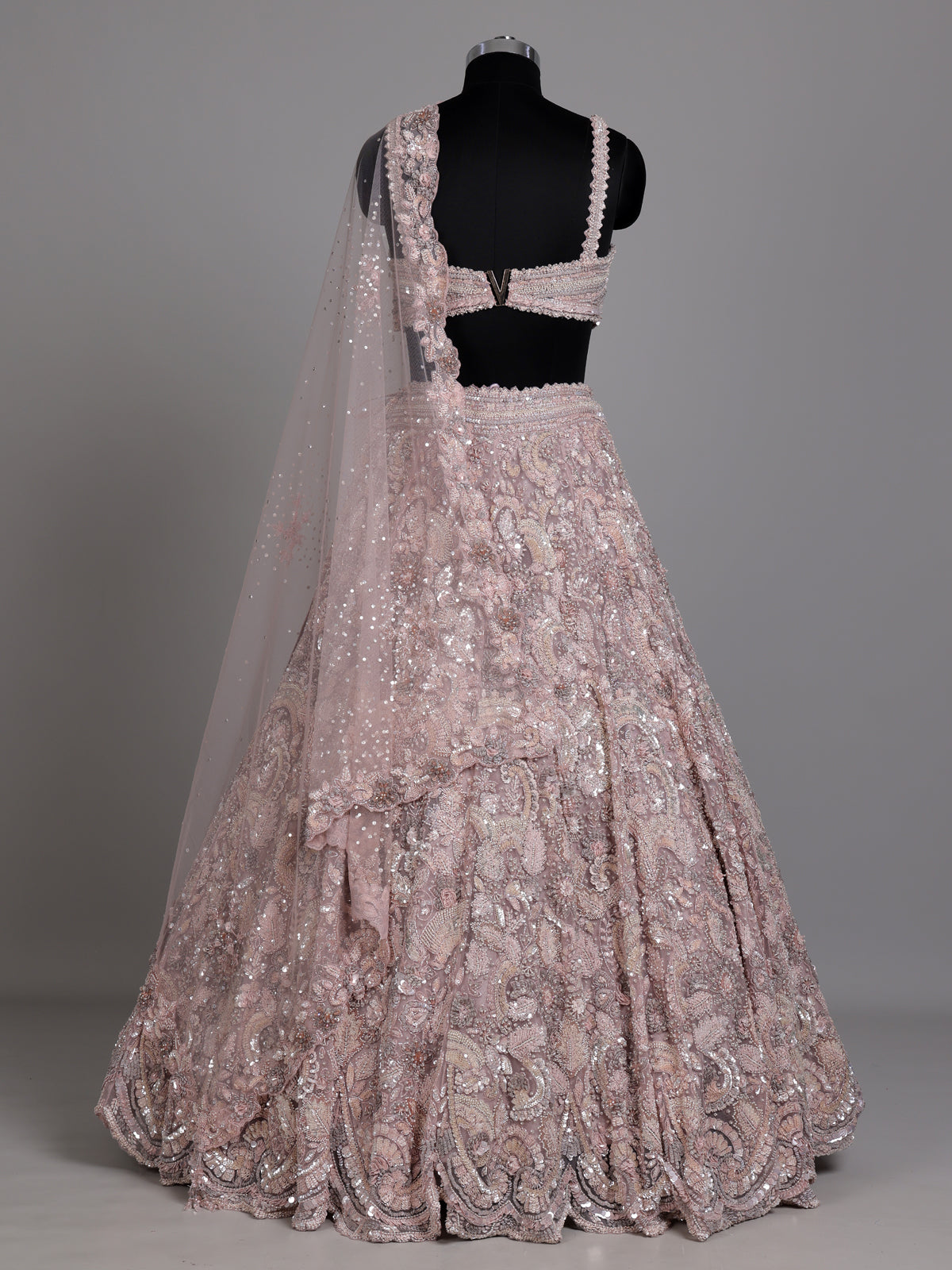 Pink baroque designer women lehenga choli
