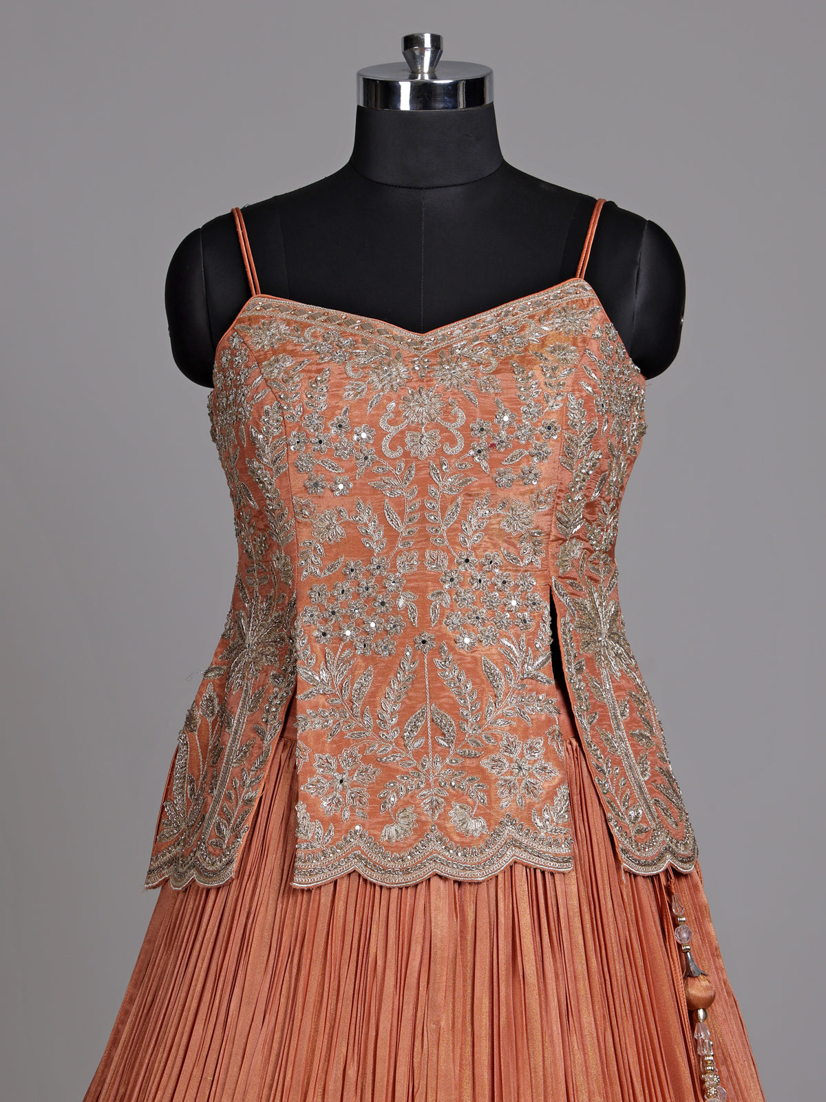 Rust orange ornate women lehenga choli