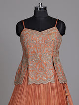 Rust orange ornate women lehenga choli