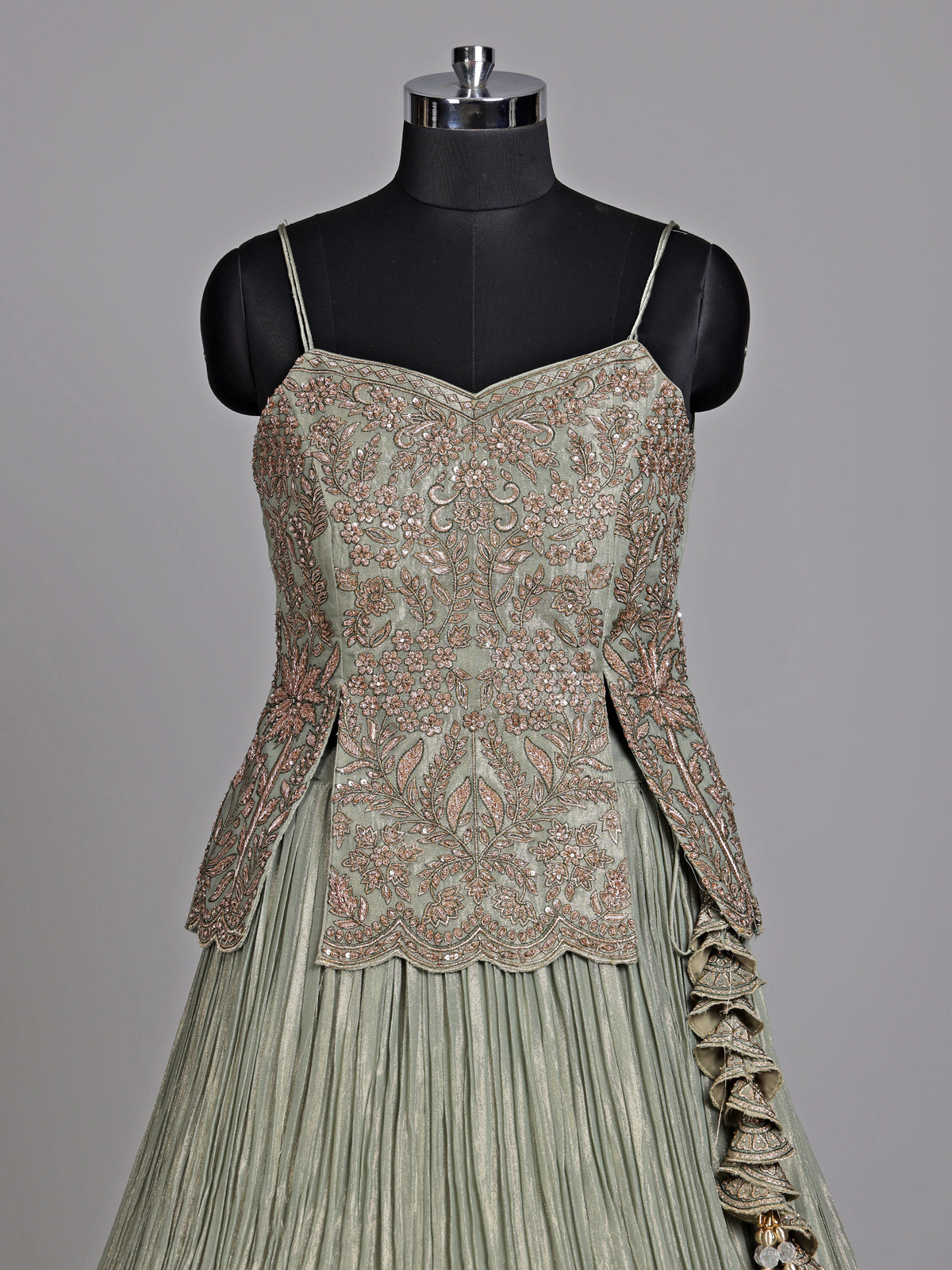 Pista green baroque women lehenga choli